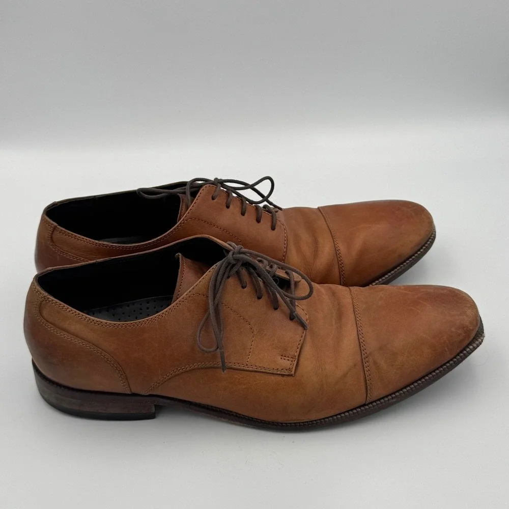 Cole Haan Brown Leather Cap Toe Derby Shoes 11.5 NO BOX